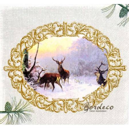 Serwetka decoupage firmy AMBIENTE widoczek w ramce 33x33cm